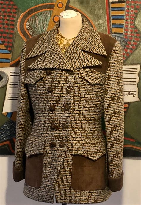 chanel tweed suede jacket